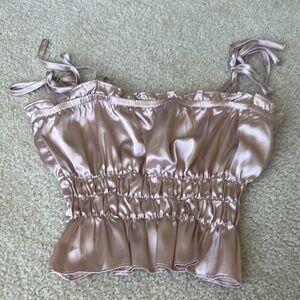 Elegant Satin Camisole with Ruffle Detail
